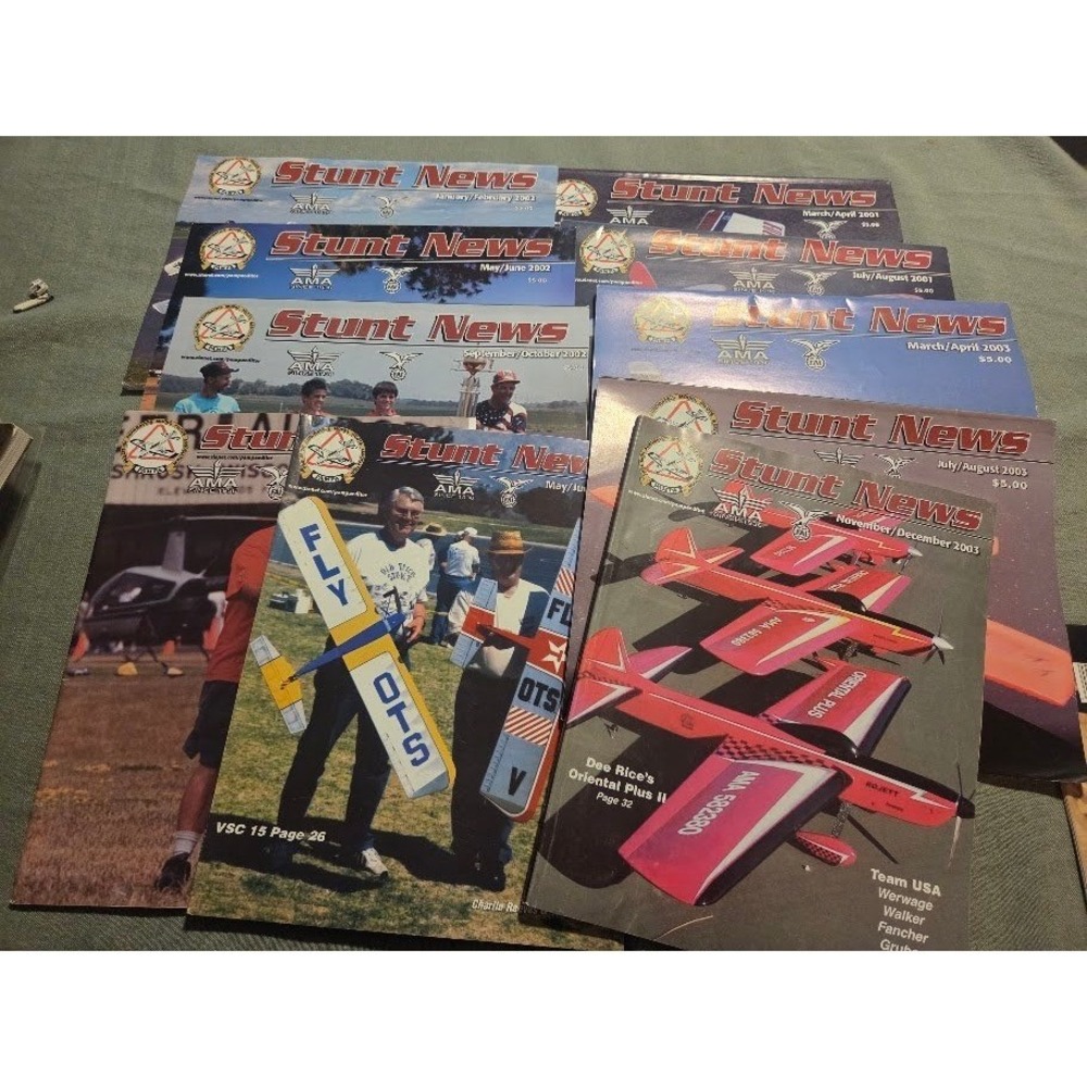 Stunt News Magazine Lot of 10 PAMPA AMA Model Aviation 2001 2002 2003 Issues